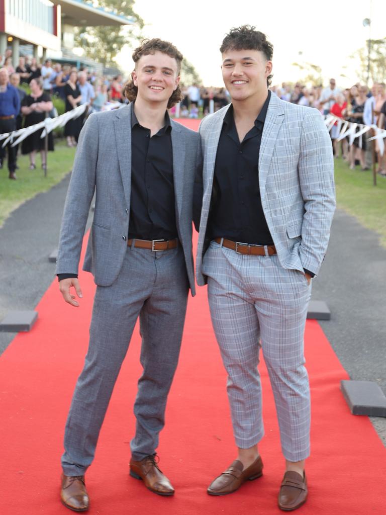 Kahn Sutherland-Chan and Liam Smith at the James Nash State High School formal 2022.