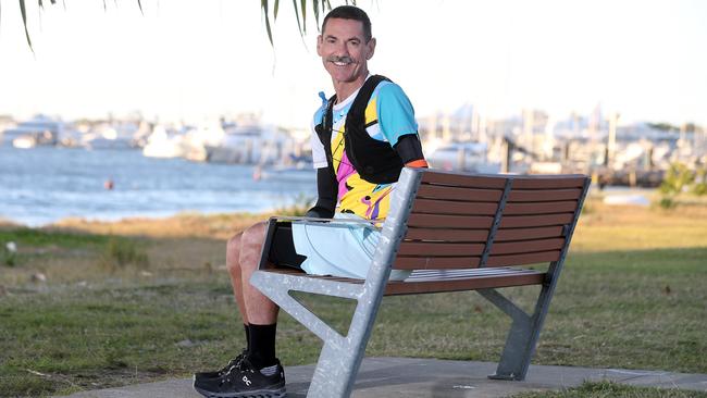 Double arm amputee and ultra marathon runner Garry Rogers at Main Beach - 10 years ago he was electrocuted on the job working for Energex: “I was burned from the inside. I just remember being really hot.” Picture: Richard Gosling