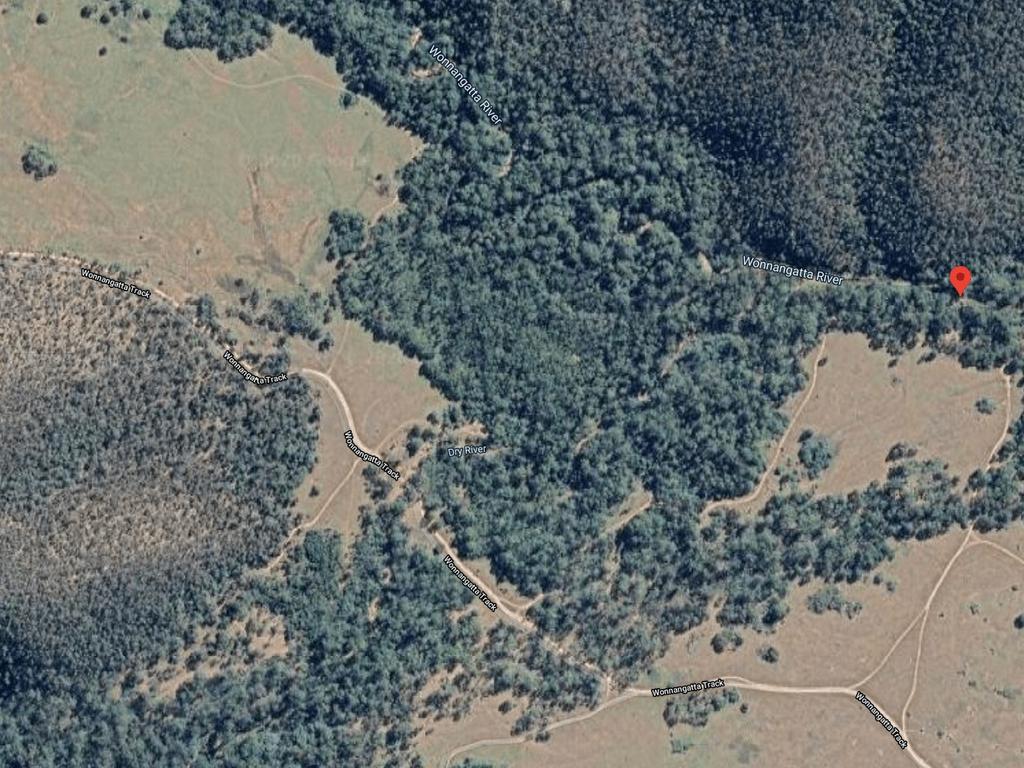 An aerial shot of where Mr Hill and Ms Clay camped at Wonnangatta.