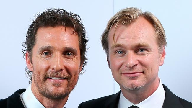 Honoree Matthew McConaughey (left) and director/writer Christopher Nolan. Picture: Mark Davis (Getty Images)