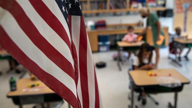 A New York student was arrested this week after he attended school too often during the coronavirus pandemic. Picture: John Moore/Getty/AFP