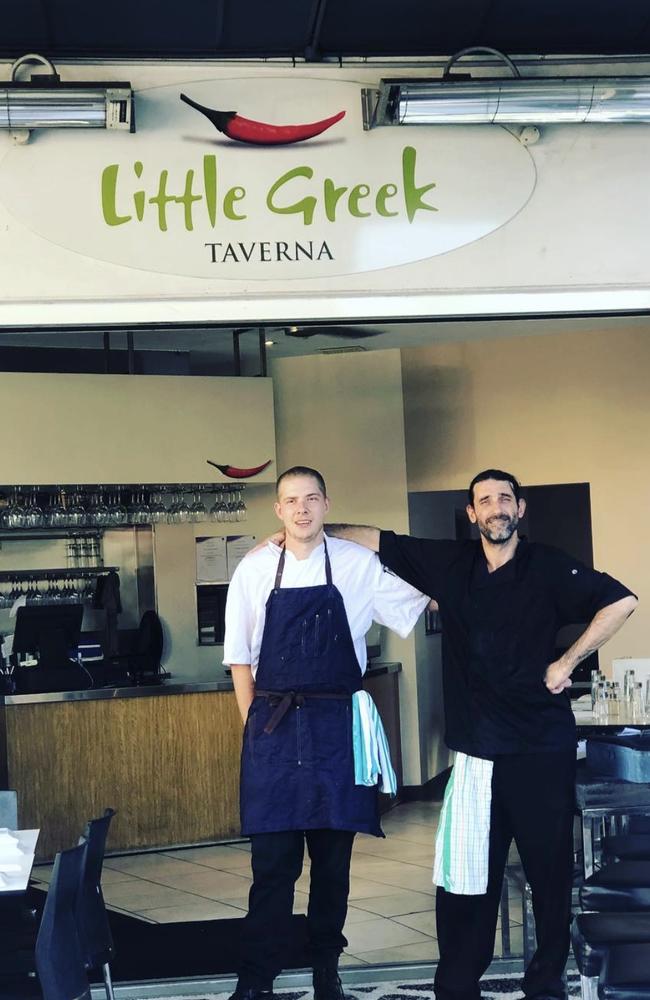 Little Greek Taverna, West End: Hamish Wills and Yianni Parmaklis part of our team welcoming you to come dine with us! OPA