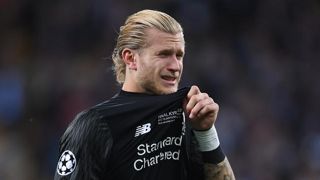 Loris Karius of Liverpool breaks down in tears after defeat in the UEFA Champions League final.