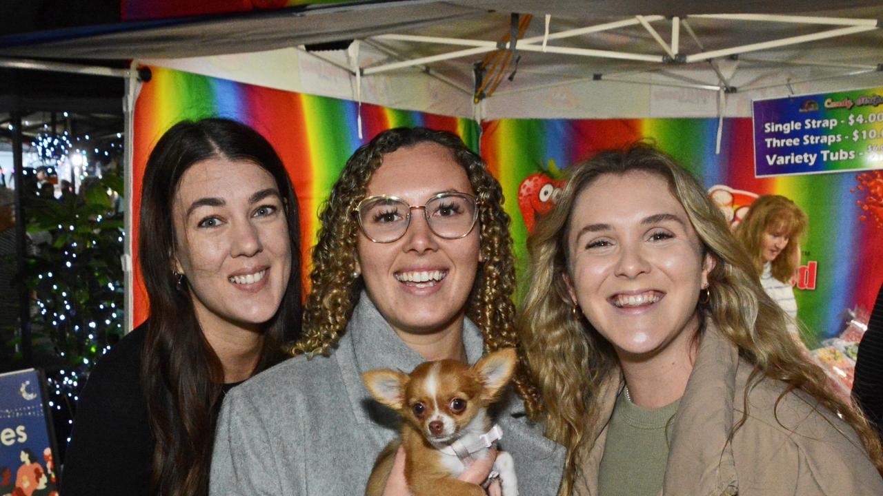 Ainsley Hope, Kyra Le Sech, ‘Figgy’ and Holly Dalton at Night Bite markets at Palm Beach-Currumbin SHS, Palm Beach. Pic: Regina King