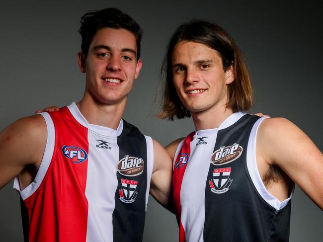 Nick Coffield and Hunter Clark were picked by the Saints in 2017. Picture: AAP Image/Brendan Esposito