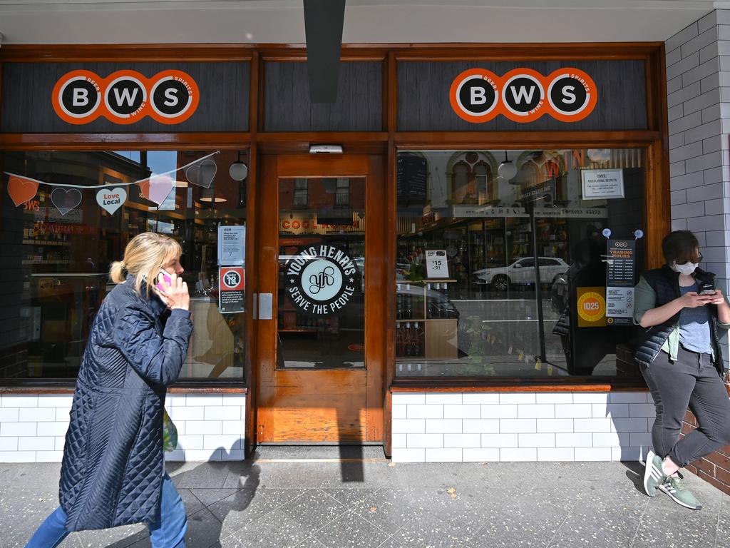 The BWS Bottle Shop &amp; Liquor Store is seen in Newtown, Sydney. Picture: NCA NewsWire / Steven Saphore