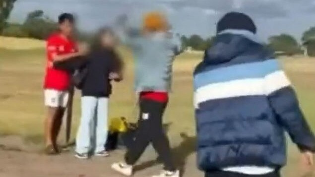 Several people were treated for injuries after the brawl at Keilor Park. Picture: 9 News