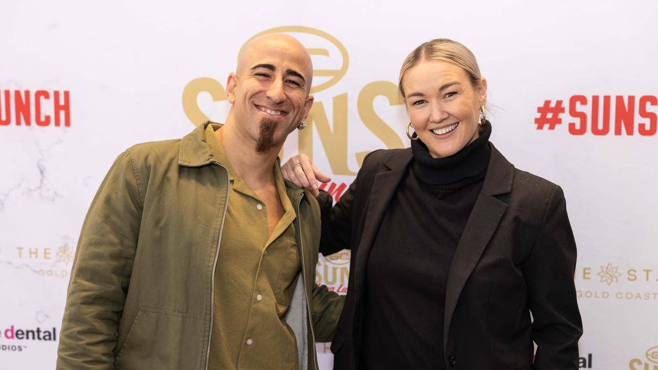 Desko Amat and Kate Grammatico at the Gold Coast Suns Long Lunch at The Star Gold Coast. Picture: Celeste Humphrey (The Pulse with Portia Large).