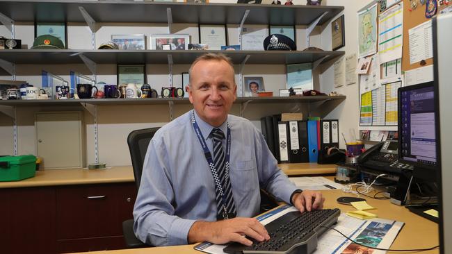 Detective Senior Sergeant Mark Procter at work at Coomera Police Station. Picture Glenn Hampson