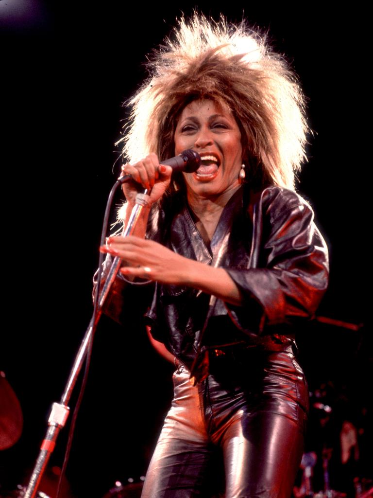 American R&amp;B and Pop singer Tina Turner performs onstage at the Rosemont Horizon, Rosemont, Illinois, June 12, 1984. (Photo by Paul Natkin/Getty Images)