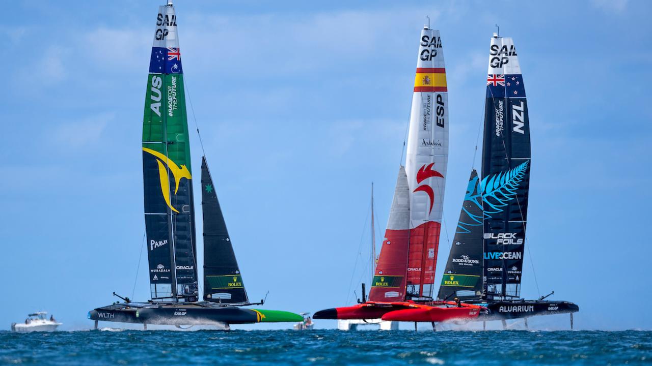 Australia, Spain and New Zealand are on a collision course for the Grand Final. Photo: Samo Vidic for SailGP.