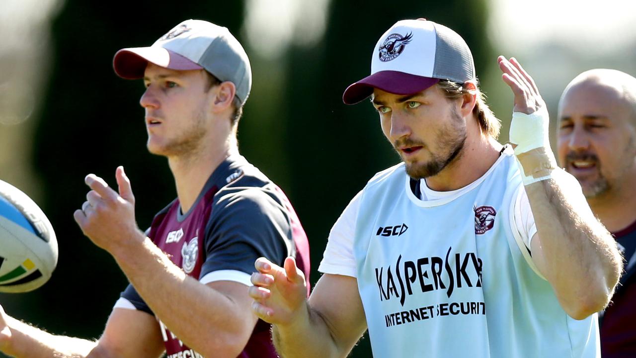 Cherry-Evans and Kieran Foran won the 2011 premiership together at Manly and were reunited when Foran returned to the Sea Eagles last season. Picture: Gregg Porteous