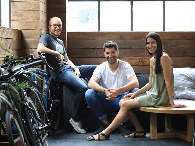 Canva co-founders Cameron Adams, Cliff Obrecht, and Melanie Perkins