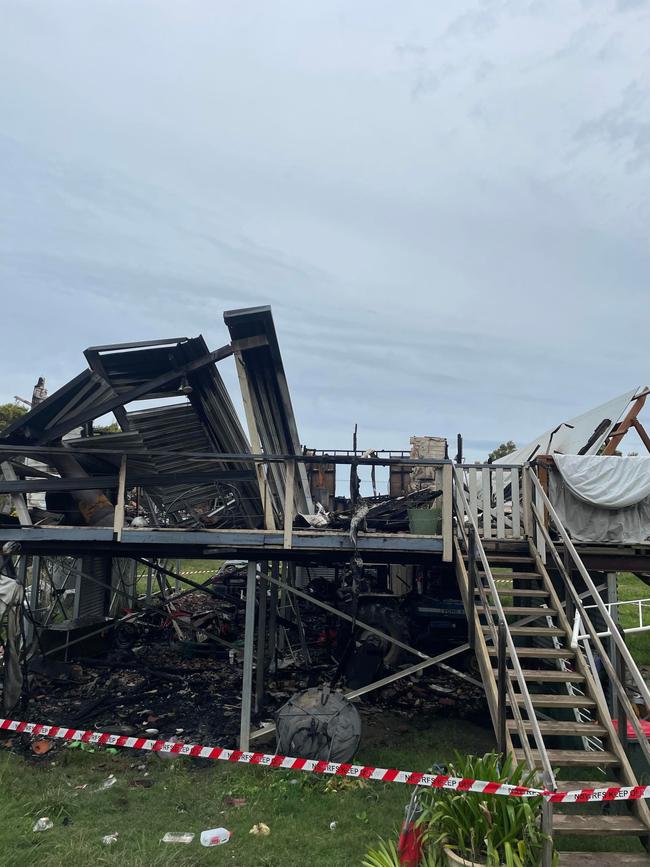 Photos of the Moto home after it was destroyed by fire.