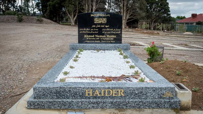 Haider’s grave. Picture: Jake Nowakowski