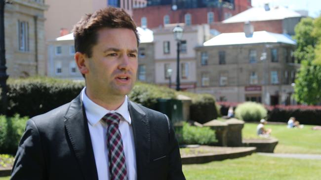 Labor's Dean Winter on Parliament Lawns in Hobart on November 22, 2023.