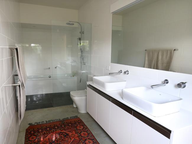 The bathroom of Jacob Ikareth’s West Hobart home.