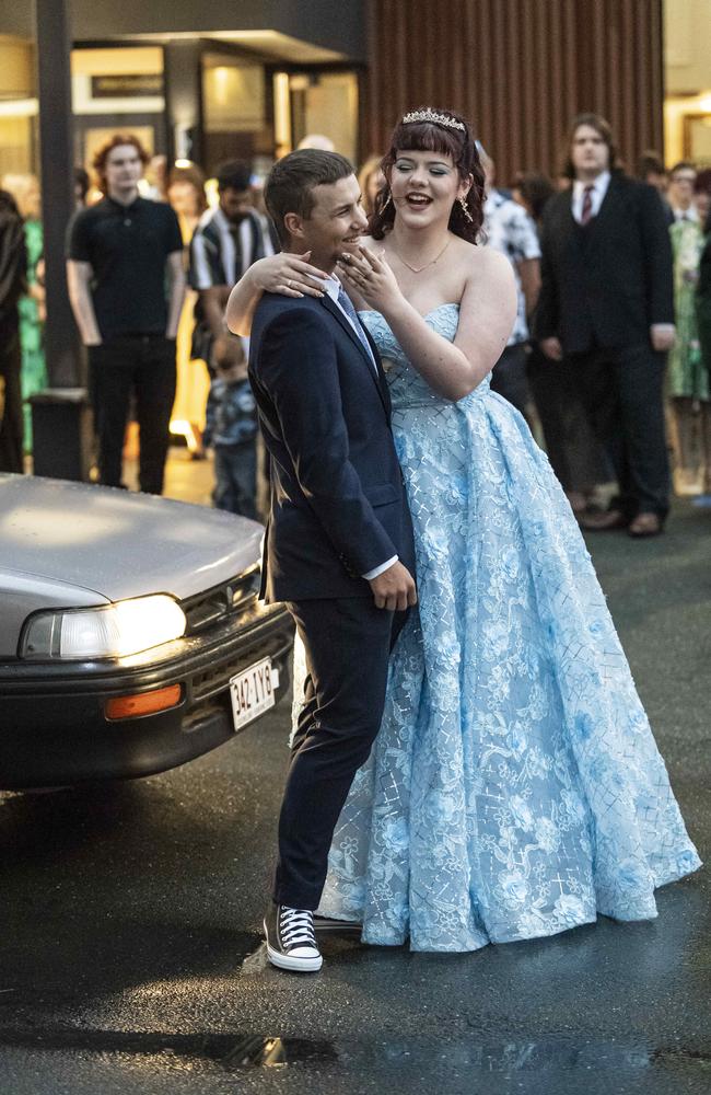 Graduate Stephanie Holley and partner Lachlan Withers at Toowoomba Flexi School formal at Burke and Wills Hotel, Thursday, October 10, 2024. Picture: Kevin Farmer