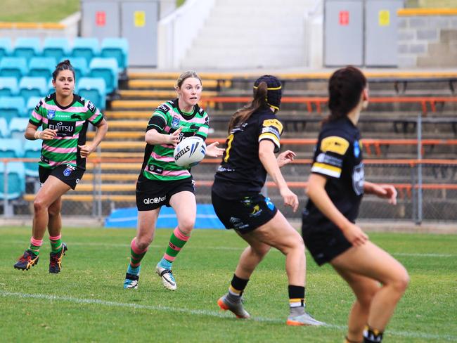 Maddie Studdon played with the Rabbitohs in 2018. Picture: AAP IMAGE/ Danny Aarons