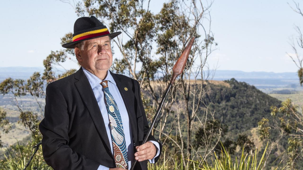 Uncle Wayne Fossey at the 179th Anniversary of the Battle of Meewah. Picture: Nev Madsen.