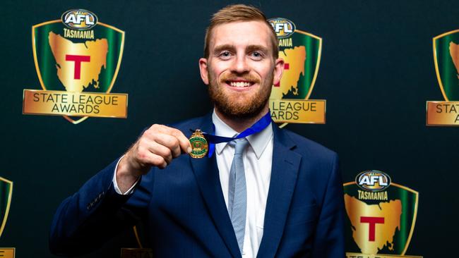 North Launceston premiership player Josh Ponting won the TSL's Alastair Lynch Medal for the second year in a row in 2019. PHOTO LINDA HIGGINSON