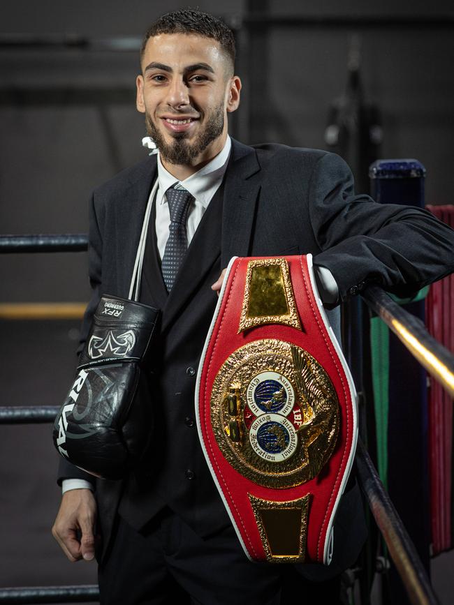 Billel Dib and his championship belt.