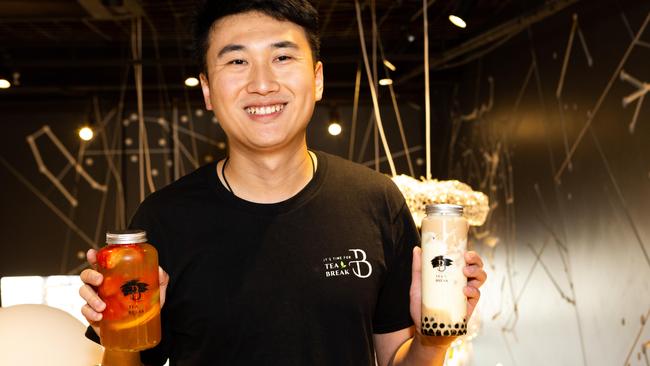 Jason Fu at his Tea Break store on Manly Corso in Manly, NSW. Picture: Jordan Shields