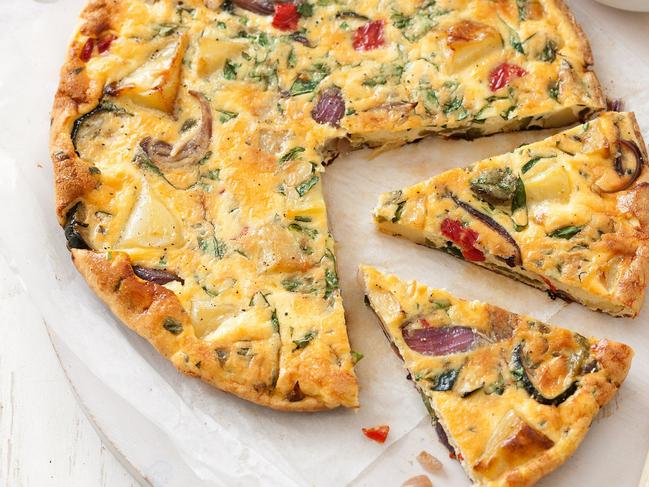 Roasted vegetable frittata.