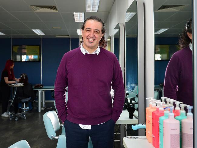 Anthony Rodi negotiated a rent reduction, put business loans on hold and used JobKeeper to help keep his Reservoir salon, All About Hair, afloat. Picture: Nicki Connolly.