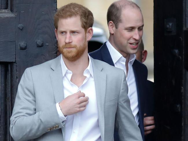 The royal family is said to blame Meghan for Harry and William’s fractured relationship. Picture: Tolga AKMEN / AFP.