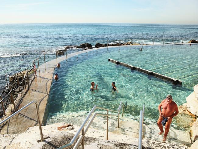 Swimmers enjoy the warm weather at Bronte Beach on Friday. Picture: Ryan Pierse/Getty Images