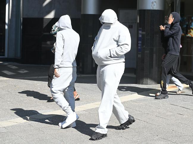 Supporters of the accused outside court on Tuesday. Picture: John Gass