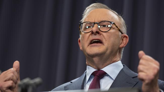 Anthony Albanese in Canberra on Thursday. Picture: NCA NewsWire / Martin Ollman