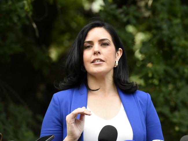 MELBOURNE, AUSTRALIA - NewsWire Photos DECEMBER 27, 2024: Moira Deeming speaks to the media at Parliament House in Melbourne after being accepted back into the Liberal Party. Picture: NewsWire / Andrew Henshaw