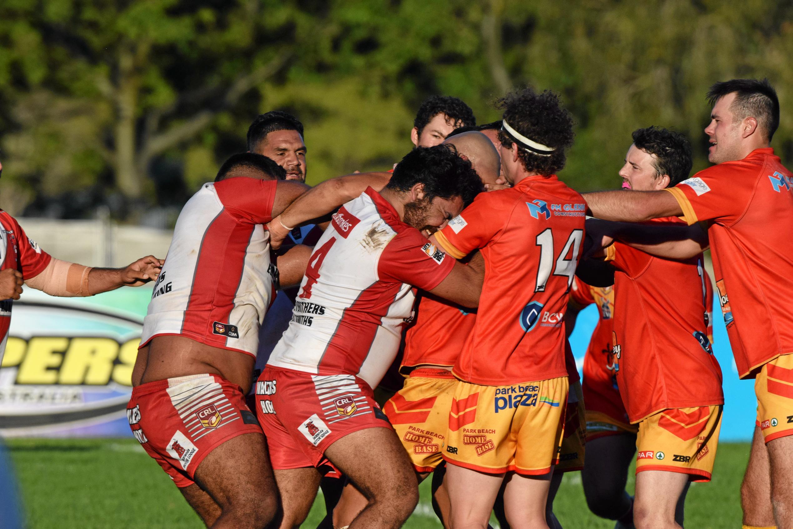 The Coffs Harbour Comets v South Grafton Rebels game had to be stopped early after numerous fights broke out and players were sent from the field.