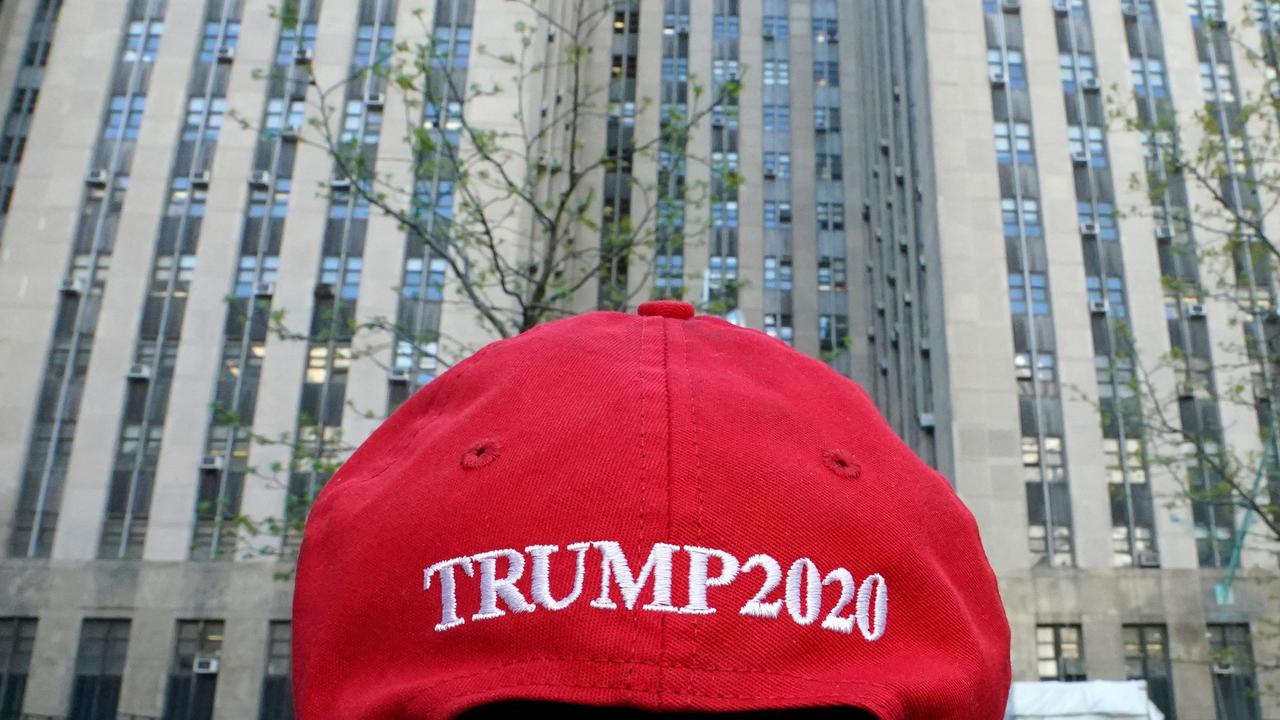 Trump supporters rally outside the Manhattan Criminal Court in New York City on April 22. Picture: TIMOTHY A. CLARY / AFP