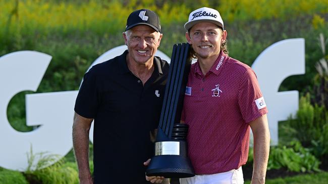 Cam Smith with Greg Norman. Picture: Getty Images