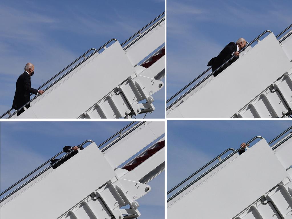 Joe Biden Falls While Boarding Air Force One | Video | Daily Telegraph