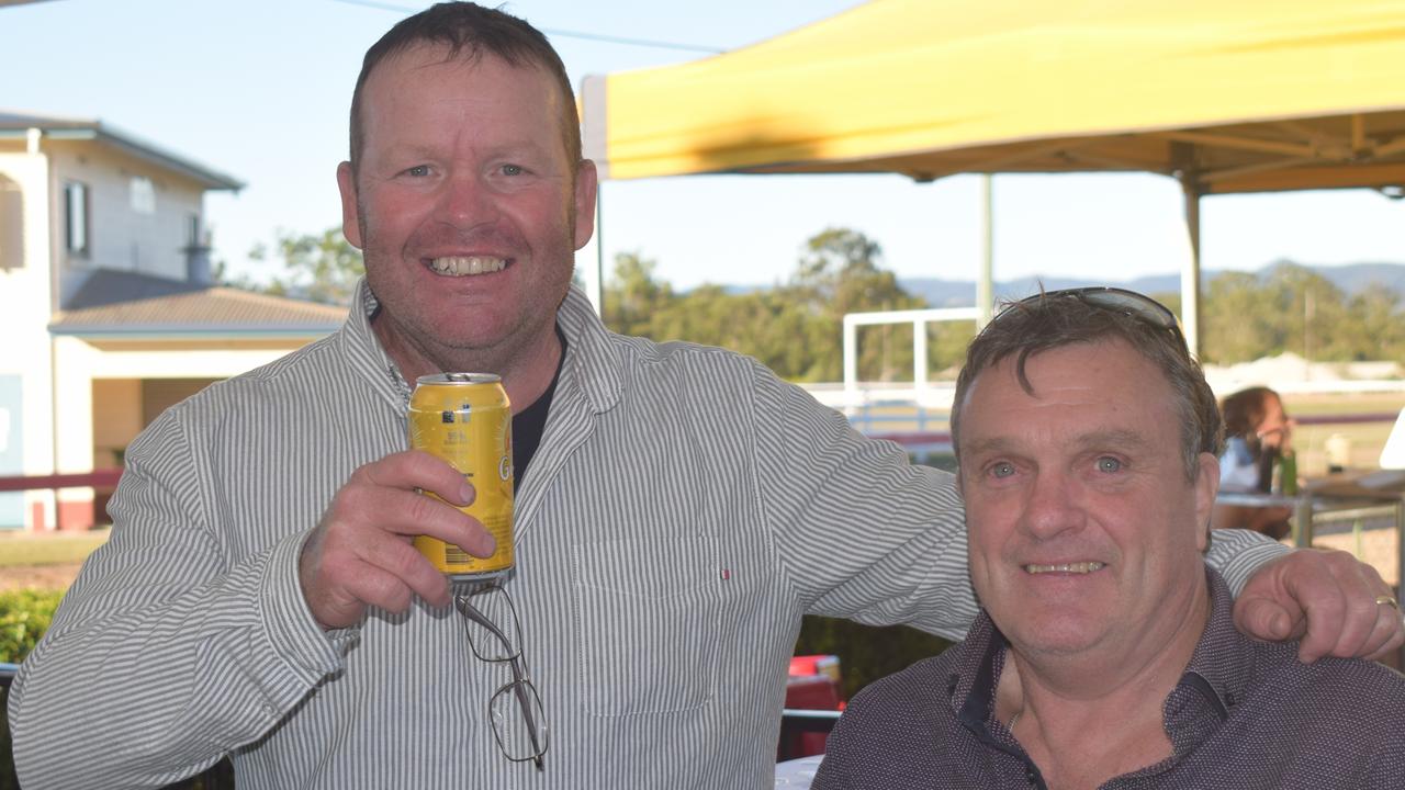 The Gympie Turf Club was packed full of happy punters as the region enjoyed its first ever TAB race meeting on Saturday, June 19, 2021: Phil Webb and Glen Tierney.