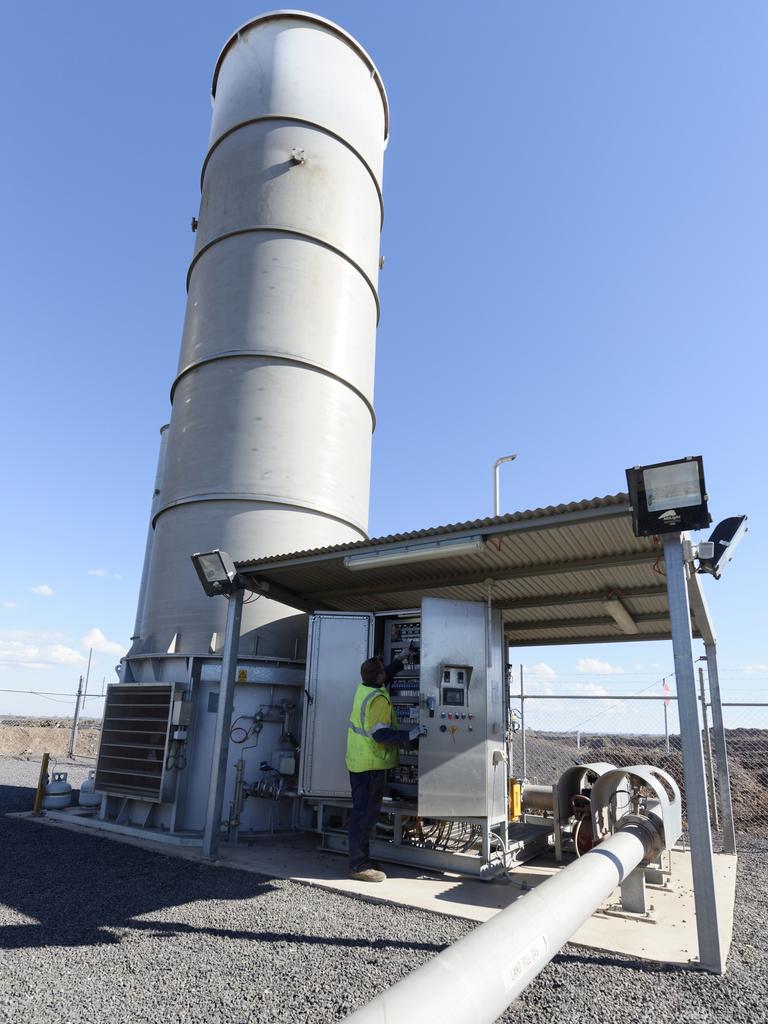 Biogas plant which generates electricity from the methane produced from the waste breaking down in the landfill.