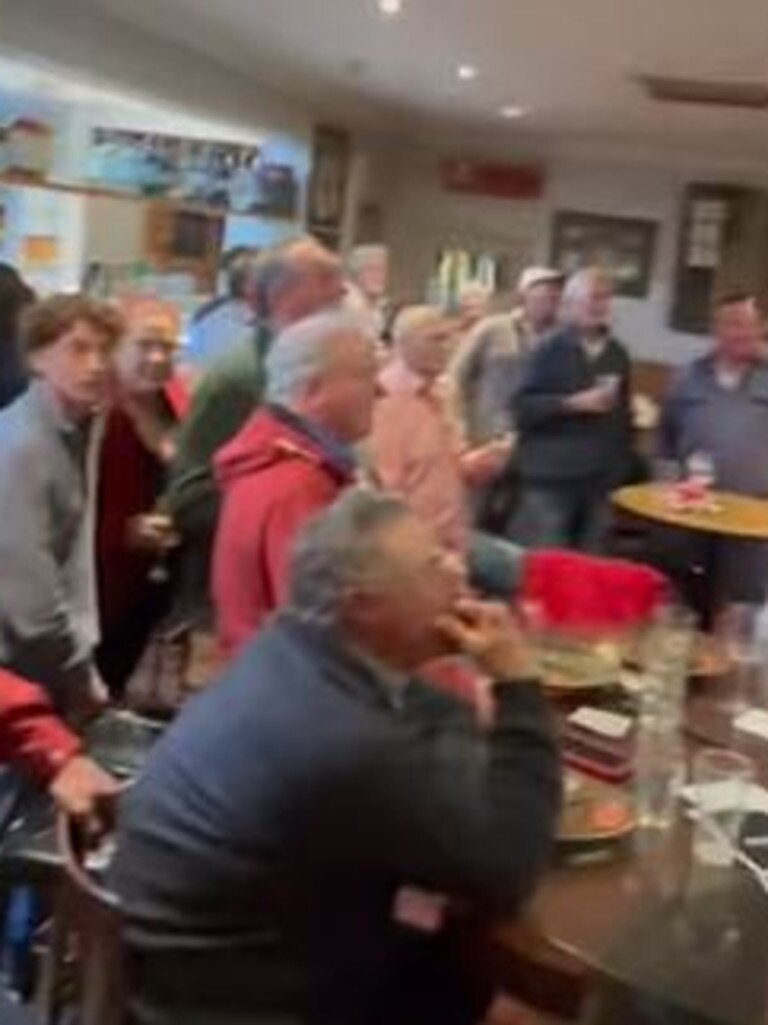 Some of the pub goers watching the wrong match. Picture: Facebook / Barnaby Joyce