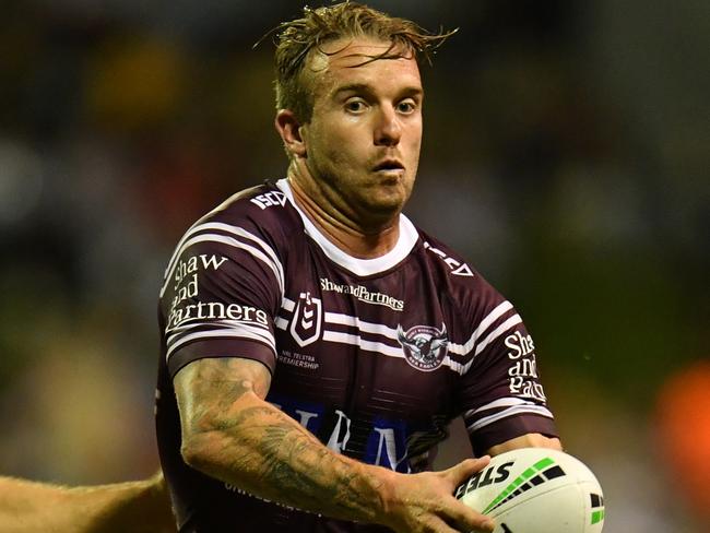 Kane Elgey of the Sea Eagles during the Round 6 NRL match between the St. George Illawarra Dragons and the Manly Warringah Sea Eagles at WIN Stadium in Wollongong, Saturday, April 20, 2019.(AAP Image/Dean Lewins) NO ARCHIVING, EDITORIAL USE ONLY