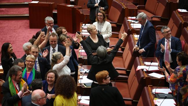 Emotions spill over in the Senate as the same-sex marriage bill passes. Picture Gary Ramage