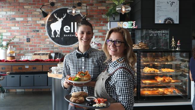 Mother and daughter duo, Jade (left) and Pinar Karpaz in their first venture Elk Bakehouse at Coomera. Picture Glenn Hampson