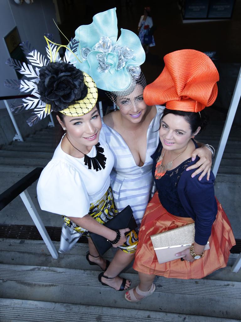 (L to R) Candace Aitken, Rachael See and Kylie McCracken from Bundaberg QLD. Picture. Andrew Tauber.