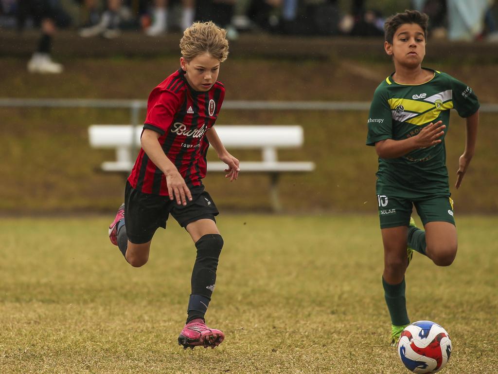U/10Ã•s Michelton FC V Burliegh in the Premier Invitational Football Carnival at Nerang. Picture: Glenn Campbell