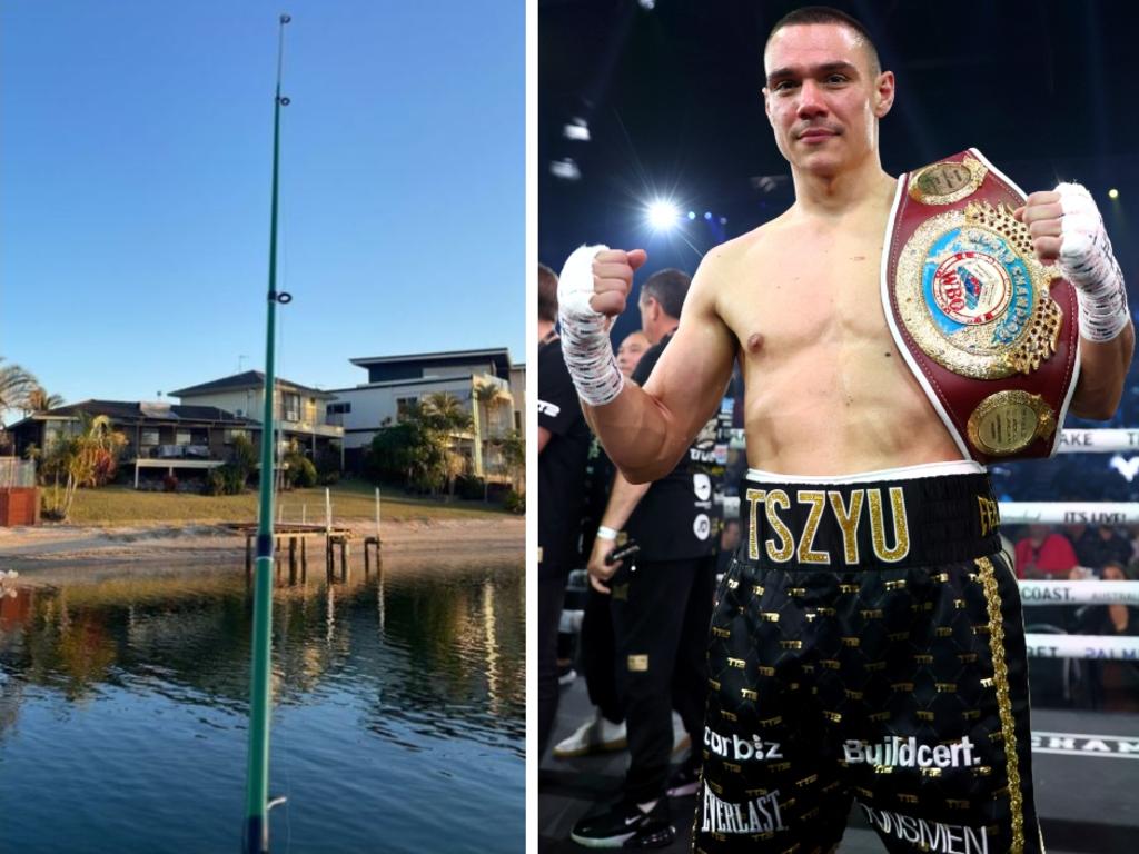 Tim Tszyu celebrated his win over Carlos Ocampo by going fishing. Picture: Supplied/Instagram