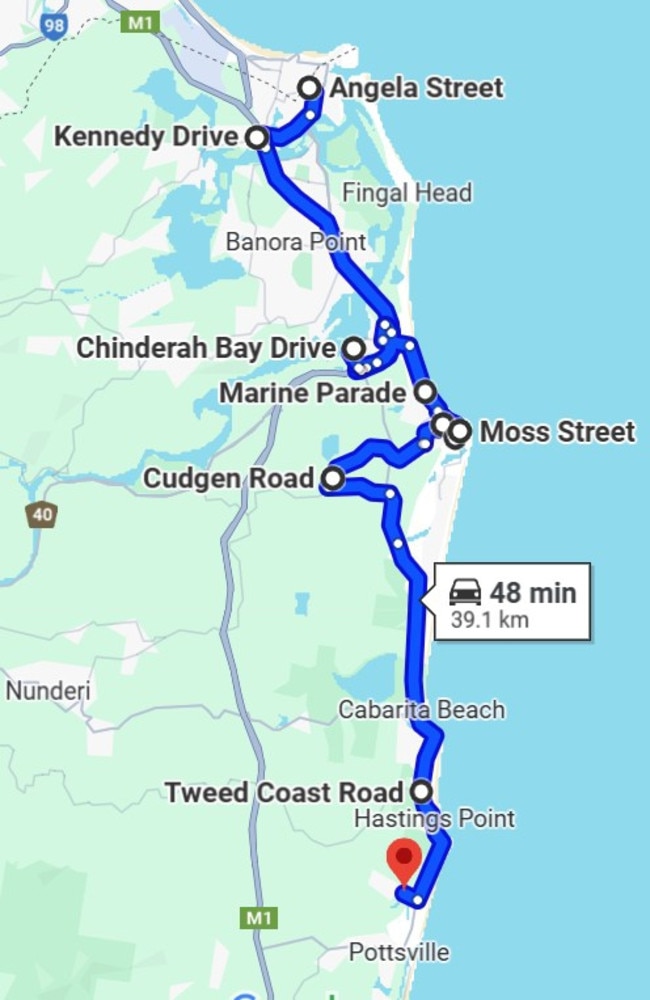 Police pursued Muntelwit from Kingscliff to Pottsville after finally cornering him in a cul-de-sac where Muntelwit smashed head-on into one police car, trapping the driver and backing into another police car.