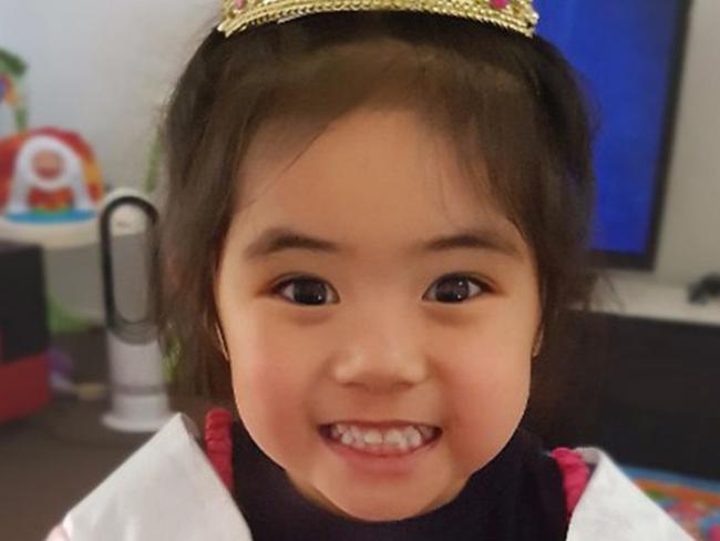 Caitlin Reese Cruz, a three-year-old girl who died in October 2016 from a viral influenza infection that caused her heart to become swollen. An inquest is being held into her death this week. Picture: GoFundMe via NCA NewsWire