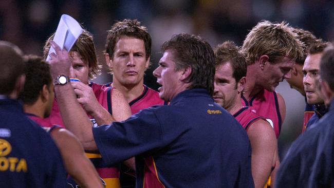 Gary Ayres, pictured at Subiaco oval in 2004, coached Adelaide for 107 matches.